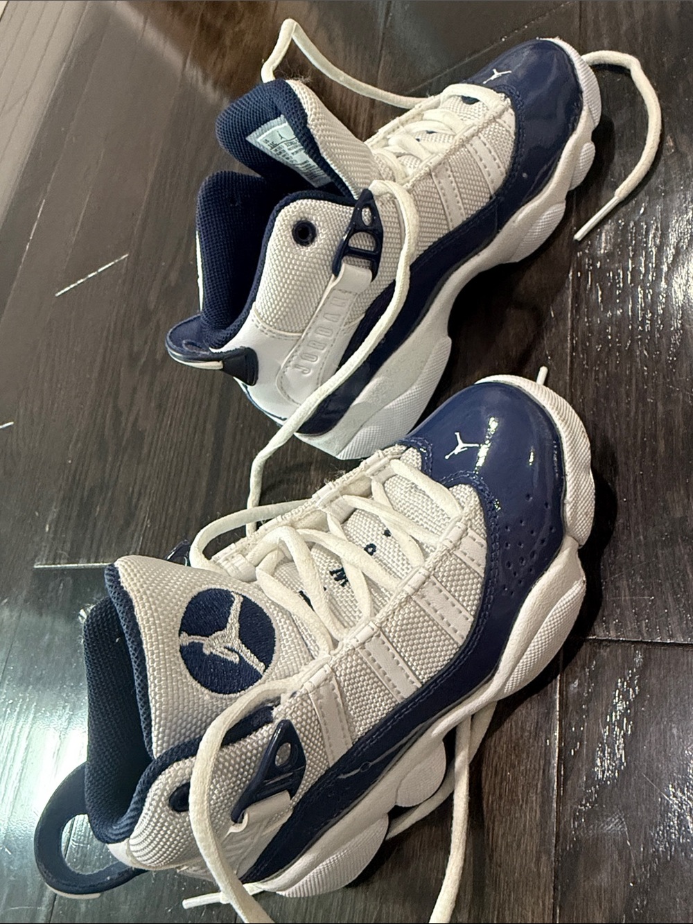 Jordan Kids Navy and White Jumpman High-Top Sneakers - Picture 5 of 7